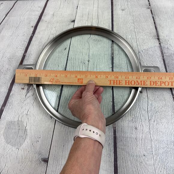 Calphalon Premier 10 Inch Clear Space Saving Replacement Lid Only Two Handles - Picture 6 of 7